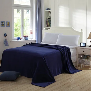 

Warm and fashionable in winter plain color super soft and delicate coral blanket bed single office nap flange blanket