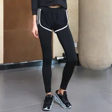 Спортивная одежда для йоги женские облегающие быстросохнущие брюки для бега с высокой талией для занятий танцами Фитнес Брюки Полиэстер Эластичность