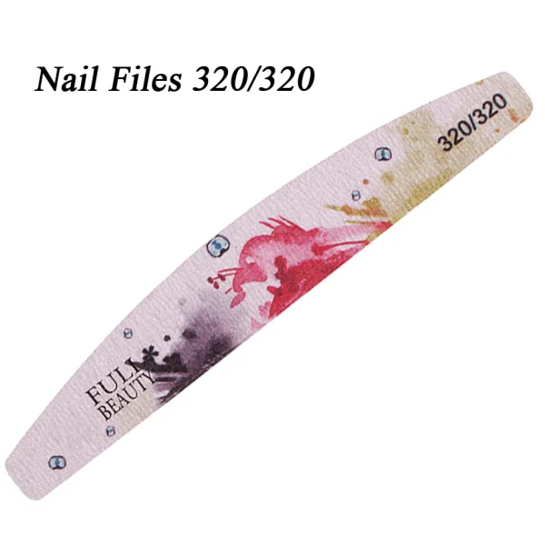 1 шт двухсторонняя пилка для ногтей полумесяц наждачная бумага для ногтей шлифовальные блоки цветы пилка для ногтей УФ гель лак Маникюрный Инструмент LA1521-1 - Цвет: 320-320