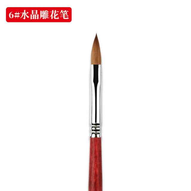 Manufacturers Supply New 100 Kolinsky Nail Brush Mink Hair Manicure Brush Crystal Pen Carving Pen #12#14 #16 number6