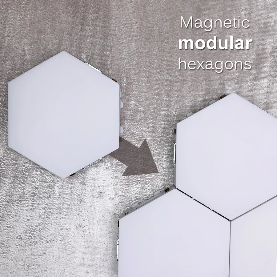 DIY Quantum Lamp LED Hexagonal Lamp Touch Sensitive Modular Night light Magnetic Hexagons Creative Decoration Wall Lamp
