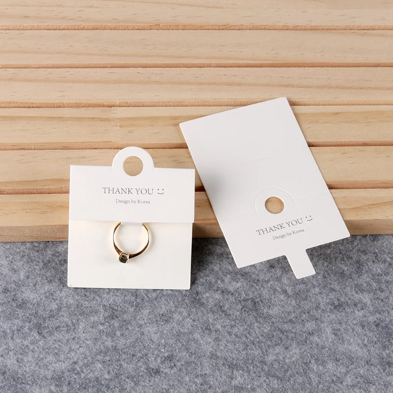 20Pcs/Lot 6x6cm White Finger Ring Cards Rectangle Hoop Buckle Spherical Earrings Rings Packaging Display Card Hang Tags | Украшения и