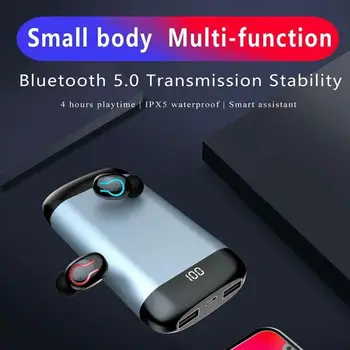 

Q66 Wireless V5.0 Bluetooth Earphone HD Stereo Headphone Sports Waterproof Headset With Dual Mic and 6000mAh Battery Charge Case
