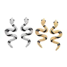 Jouval персонализированные серьги-гвоздики в виде змеи для женщин Преувеличенные золотые серебряные серьги с изображением животных Brinco панк-рок женские модные ювелирные изделия