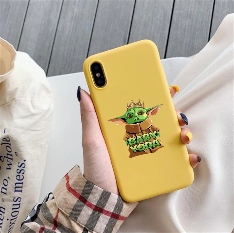 Baby yoda meme милый мягкий силиконовый цветной чехол для телефона для iPhone 6 6s 7 8 6plus 7plus 8plus XS XR XSMAX 11 Pro ProMax