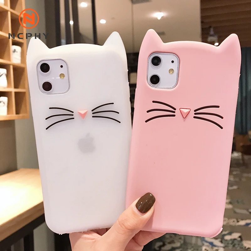 Cute Bearded Cat Silicone Soft Case For iPhone 11 Pro Xs Max XR X 6 6s 7 8 Plus 5s SE 6Plus 6sPlus 7Plus 8Plus Cell Phone Cover | Мобильные