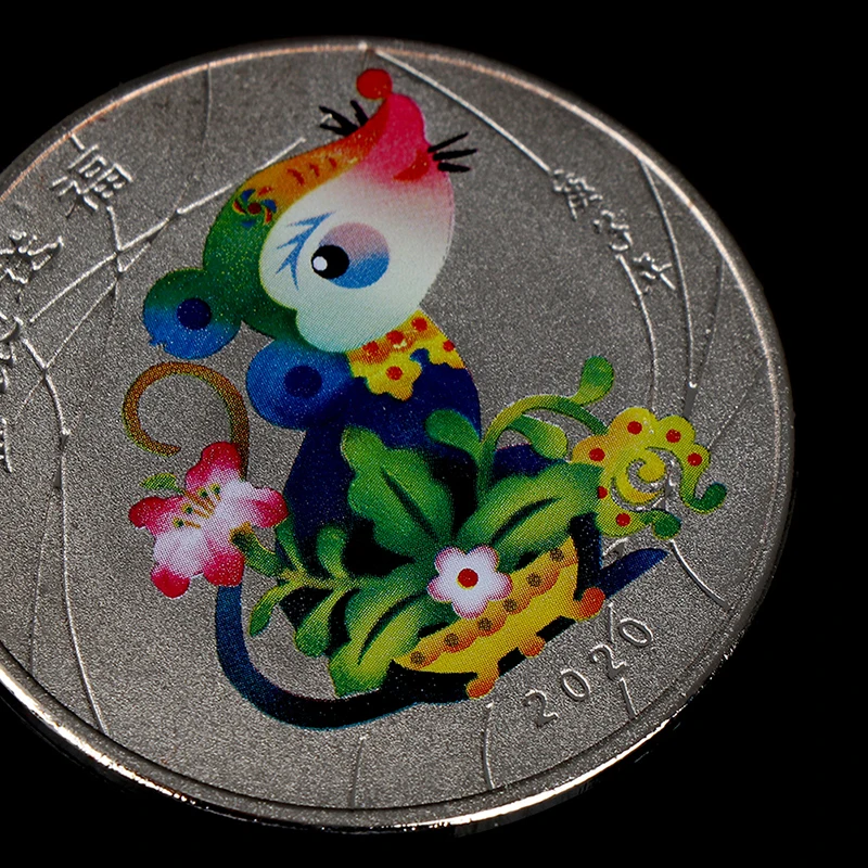 Серебро год крысы памятная монета Железный Китайский Зодиак Сувенир Коллекционные монеты коллекция художественное ремесло репродукция