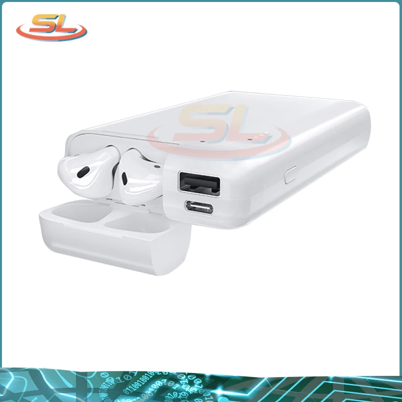 

2 in 1 Power Bank for AirPords 1/2 Generation 10000mAh Headphone Charging Box iPhone Mobile Power Wireless Charging Box
