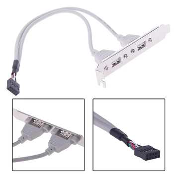 

1Pc 2 Port USB2.0 Rear Panel Expansion Bracket to Motherboard USB Header Adapter