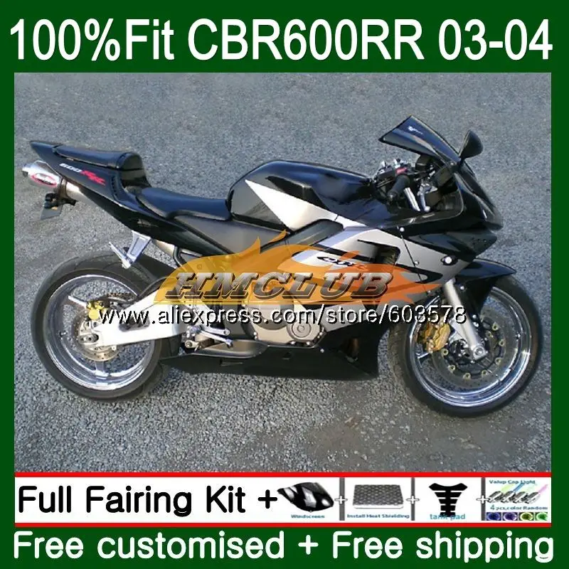 Литые изделия для Honda CBR 600RR 600F5 CBR600 RR 2003 2004 72CL. 84 CBR600RR CBR600F5 CBR 600 RR F5 03 04 OEM стиральная машина с черным серебро обтекатели