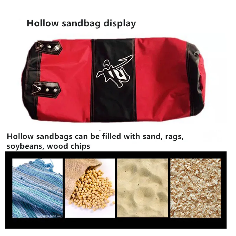 Empty Boxing Sandbag Home Fitness Hook Hanging Kick Punching Bag 8 pcs Boxing Training Fight Karate Punch Muay Thai Sand Bag boxing punching bag punching bag training sandbag