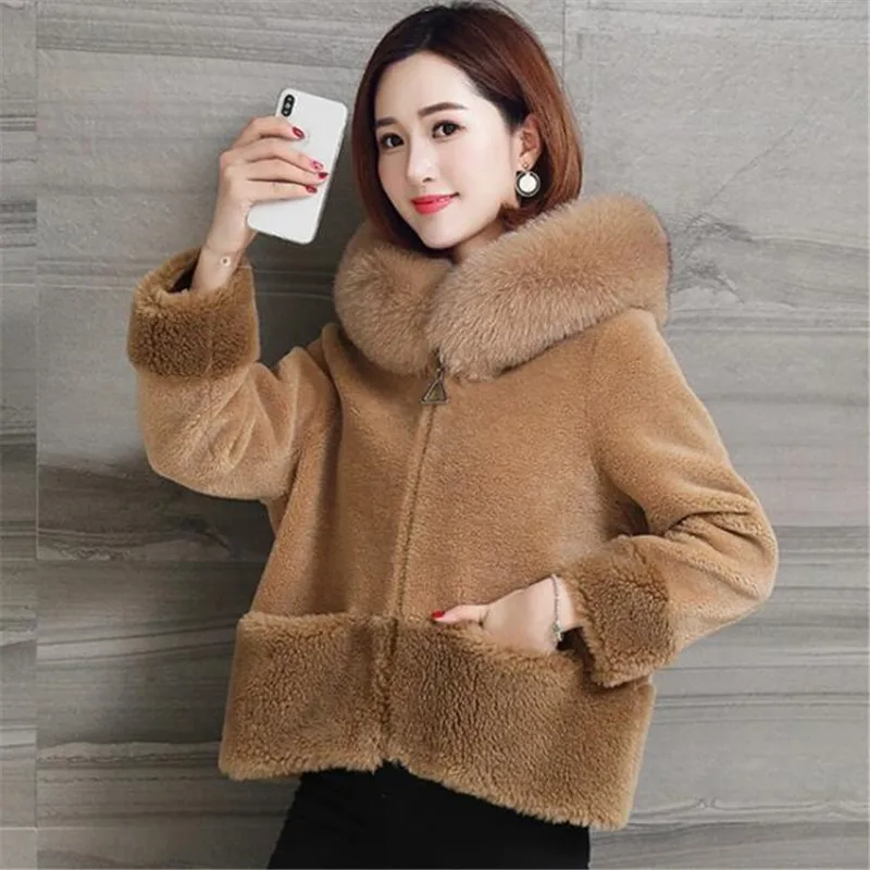 

Light Temperament Short Coat Female Imitation Fur Coat Women Coat New Imitation Wool Warm Fashion Winter Clothing Young Models