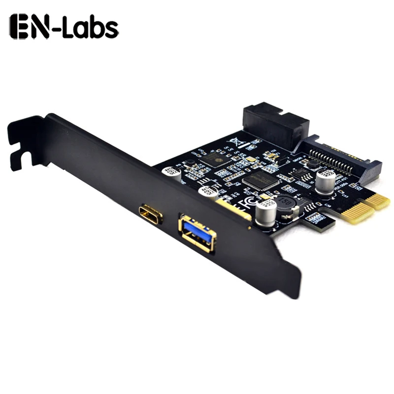 En-Labs PCI-e к 4 портам s USB 3,1 GEN 1 (5 Гбит/с)(USB Type-C + USB Type A с внутренним 19Pin USB 3,0 Dual Port) PCI Express Card