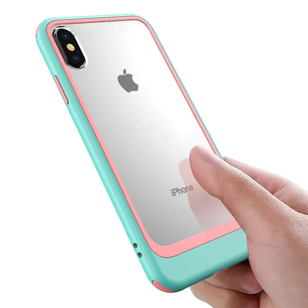 

Case For iPhone XS Max XR XS X Hit Color 2 in 1 Combo Acrylic TPU Clear Armor Protection Case For iPhone 7 8 7 Plus 8 Plus Coque