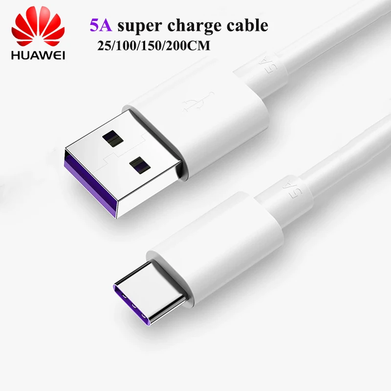 Оригинальный зарядный кабель huawei mate 30 Сверхбыстрая зарядка USB 3 1 Тип C Дата для P30
