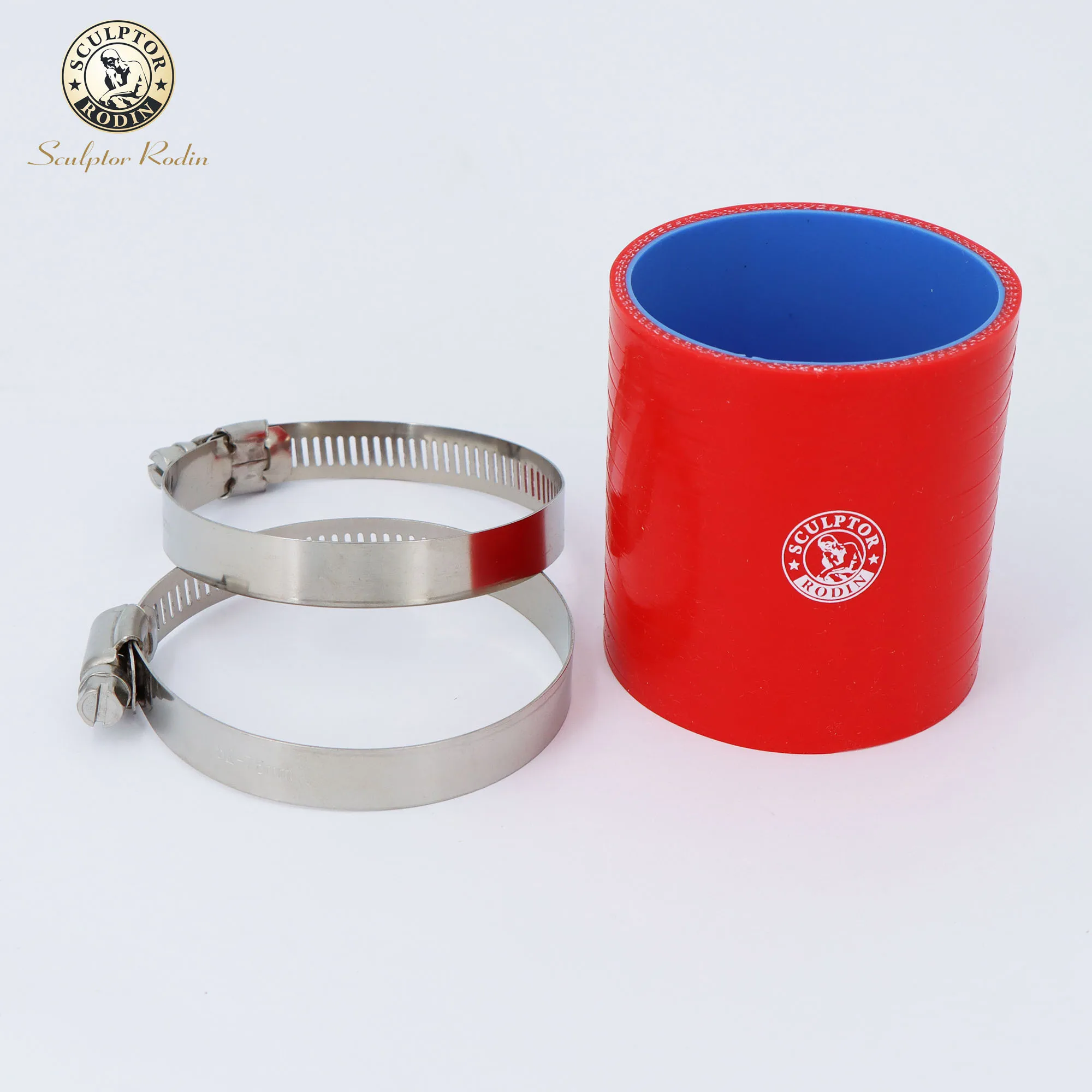 0 degree Straight Silicone Hose/Tube + clamp 51 57 63 70 76 89MM Rubber Joiner Tube for Intercooler Cold air intake Pipe   RED