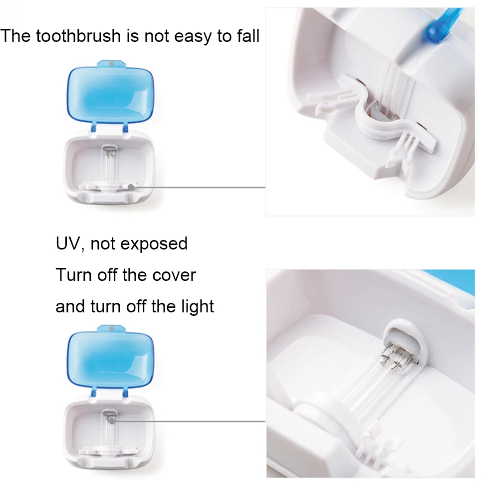 Портативный антибактериальный стерилизатор для зубной щетки настенный УФ-лампа дезинфекция коробка держатель присоска гигиена полости рта батарея мощность