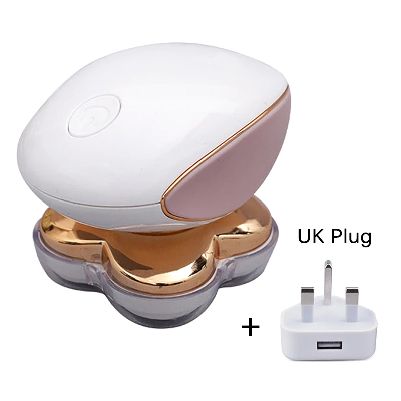 With UK Plug 4 лезвия Электрический эпилятор для женщин для удаления волос гладкое касание безболезненное удаление волос Бритва безопасный безболезненный депилятор USB Перезаряжаемый - Цвет: With UK Plug