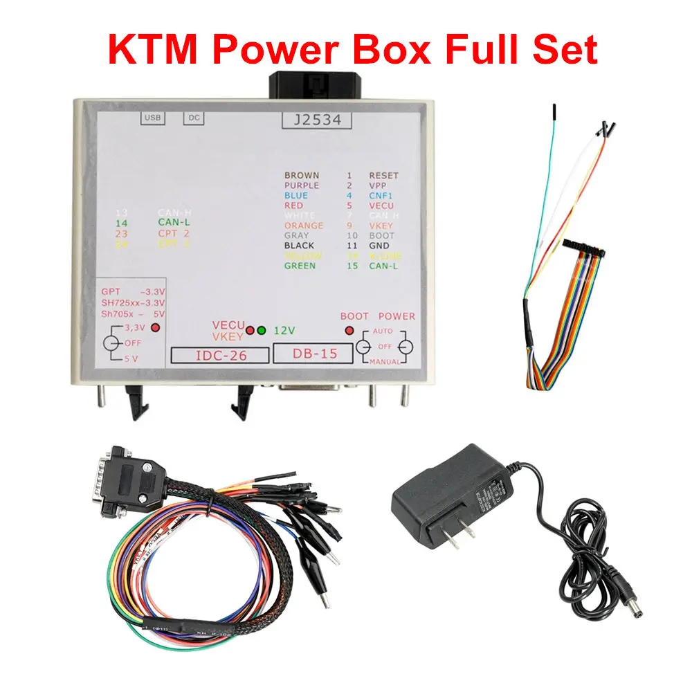 Блок питания KTM JTAG для Hitachi KTM FLASH Via J2534 работает для KTMFLASH ECU-мягкий KTMOBD ECU программист KTM power Box - Цвет: power box full set