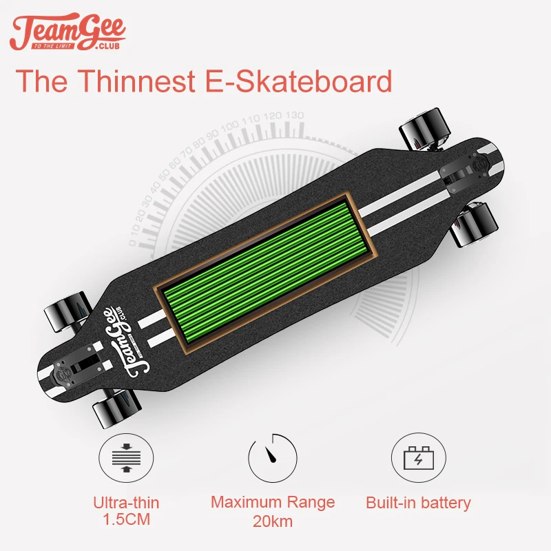 TeamGee H5 скейтборд 36 В Электрический четырехколесный скутер Longboard Электрический скейтборд с беспроводным соматосенсорным пультом дистанционного управления