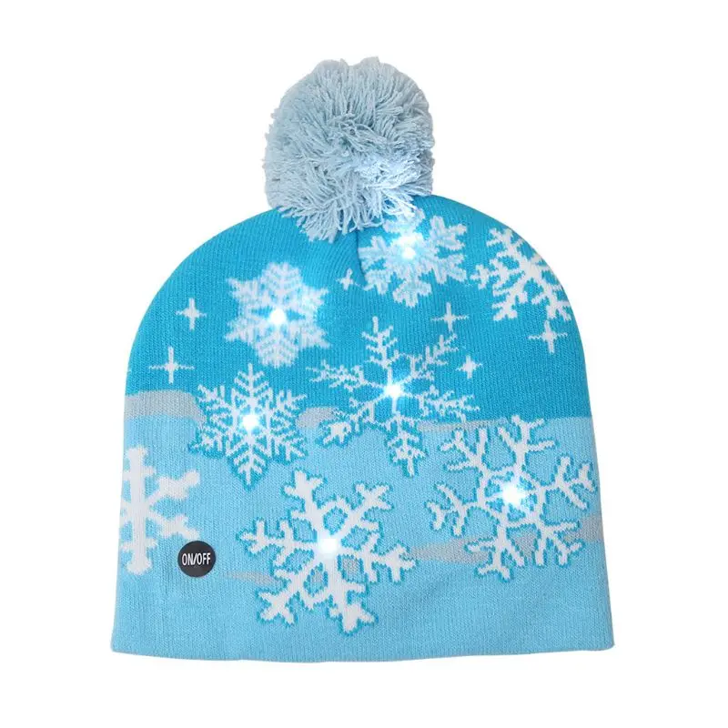Рождественский светодиодный вязаный унисекс шапка бини зимние мужские женские праздничные шапочки - Color: 9