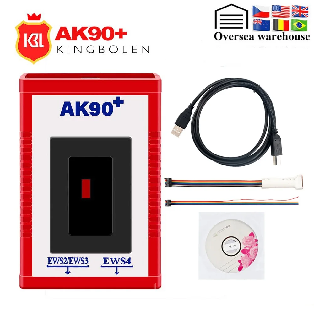 AK90 Plus ключевой программист V3.19 + OBD2 автомобильный ключ CAS/EWS чип с 1995 2009 года