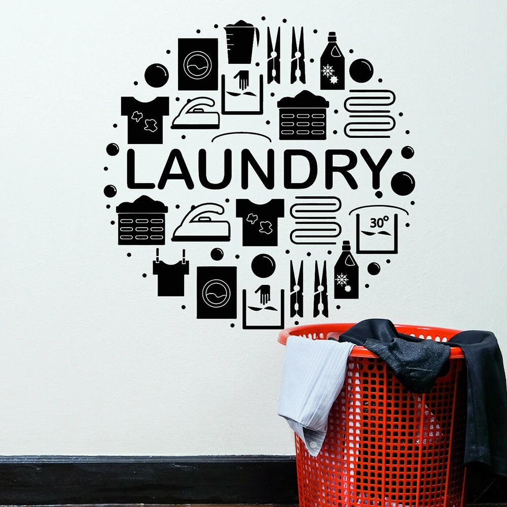 Laundrys Room Words Vinyl Wall Decal Laundry Decor Cleaning Service