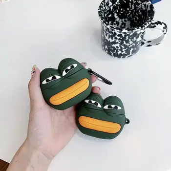 

Sad Frog Pattern Protective Case Silicone Cover for Airpods 1/2 Charging Box Kit