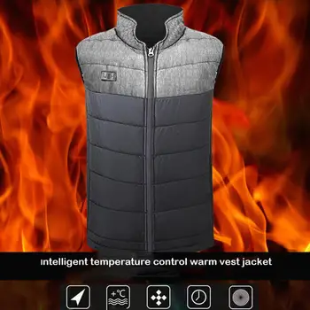 

Fashion Sleeveless Zipper USB Electric Heated Cotton Vest Unisex Warm Waistcoat