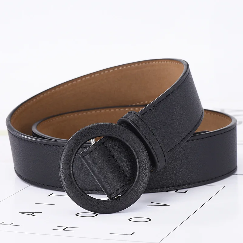 2019 стильная трапециевидная металлическая гладкая Пряжка Широкий Пояс для женщин черный качественный Pu ремень для платья джинсы женский