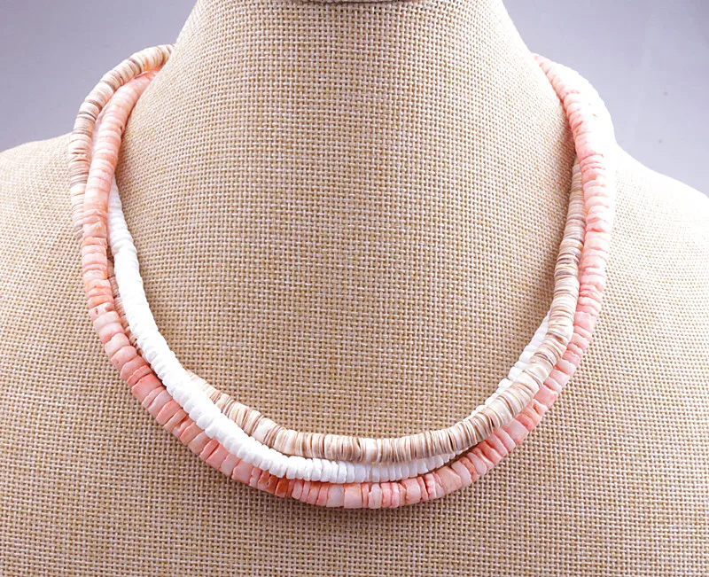 Shell Necklace For Men Women Real Seashell Necklaces With Round Clam Chip Shell Beads Hawaiian