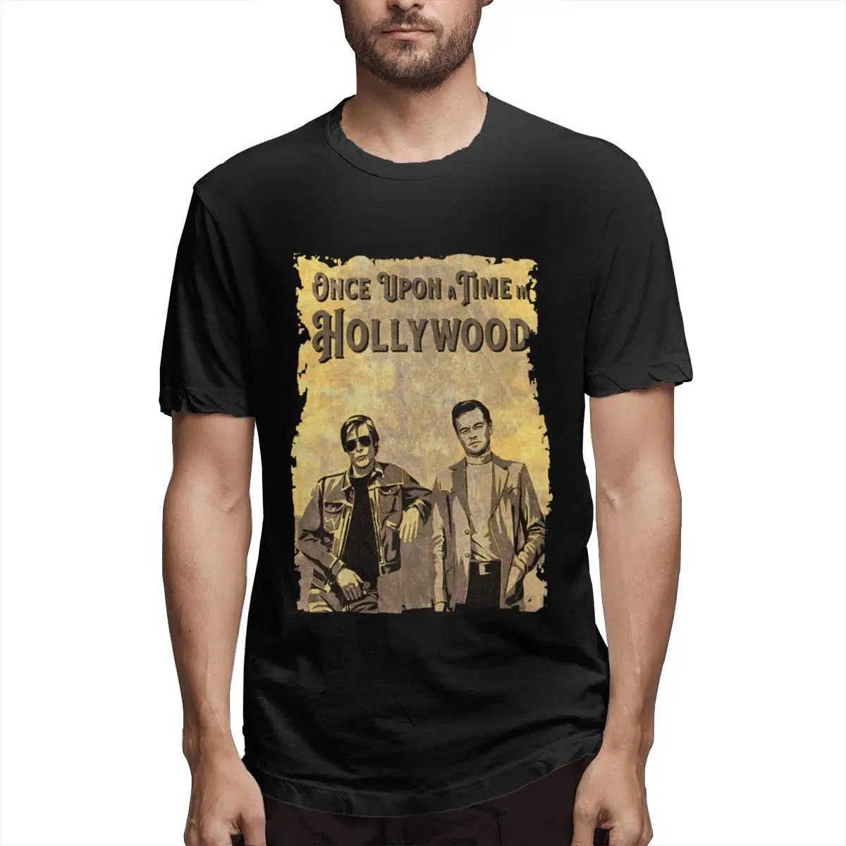 

Kenneth Allen Once Upon A Time in Hollywood Men's Fun Short Sleeve Black Cheap Sale 100 % Cotton T Shirts For Boys