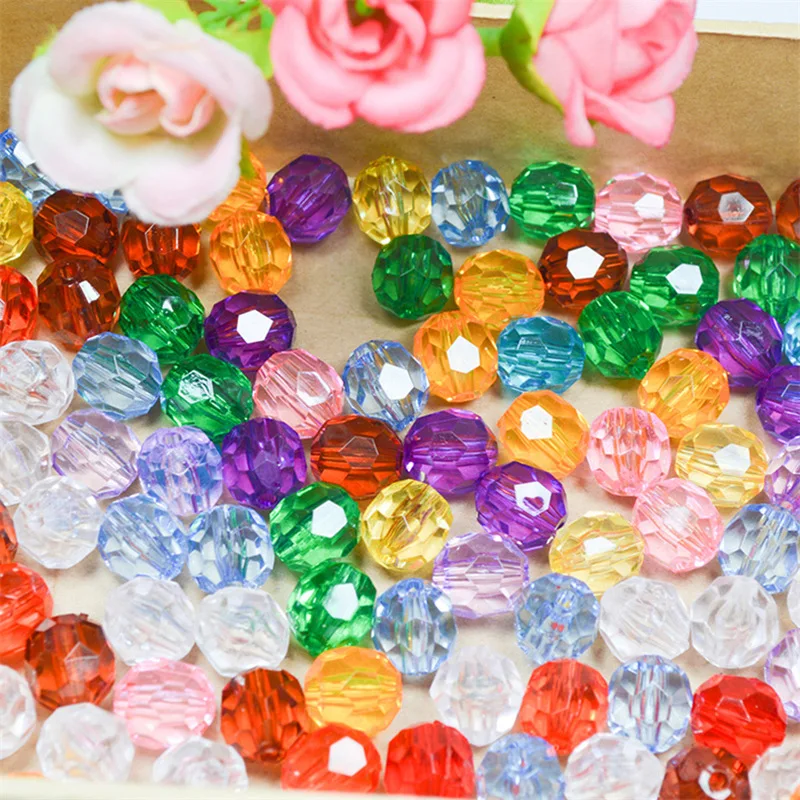 300Pcs/Lot Acrylic 6MM-8MM Corner Beads Color Dimulation Diamond Necklace Bracelet Jewelry Accessories DIY For Handmade | Украшения и