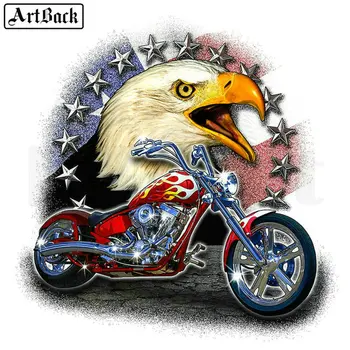 

Full square & round diamond painting eagle motorcycle usa flag landscape 5d animal craft diamond mosaic hand embroidery sticker