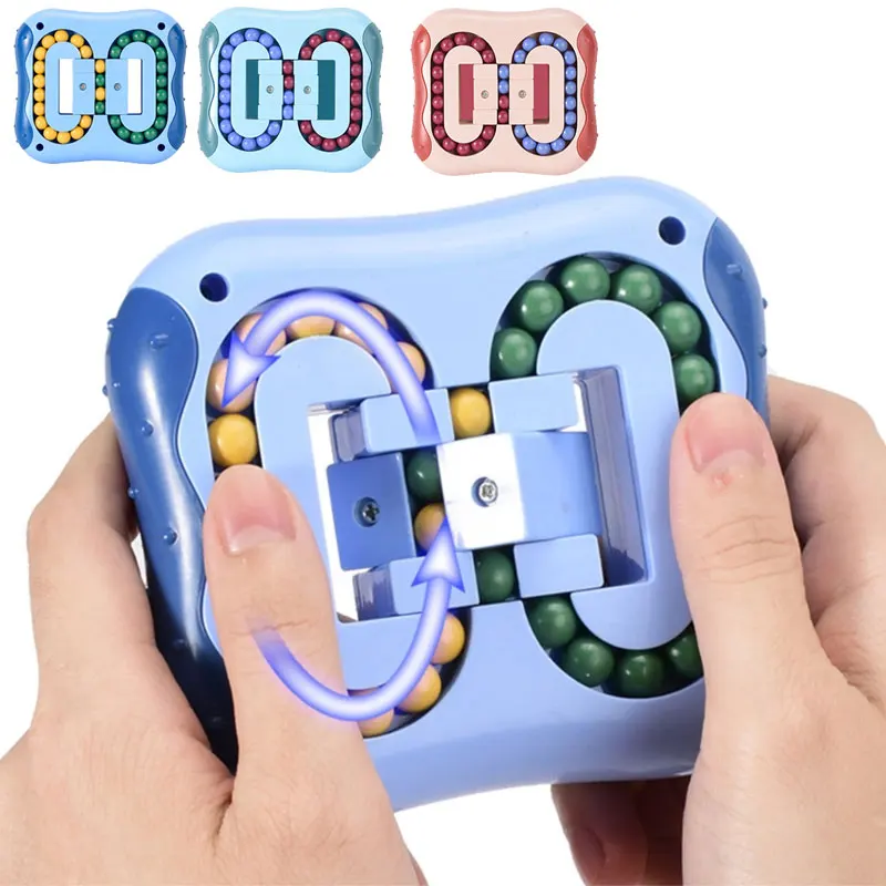 Rotating Magic Beans Cube Fingertip Bead Puzzles Spinning Fidget Toys Kids Adults Stress Relief Education Intelligence Game toys for kids puzzle 2 in 1 fidget 3d bead rotating magic cube ball fidget spinner children s intellectual development