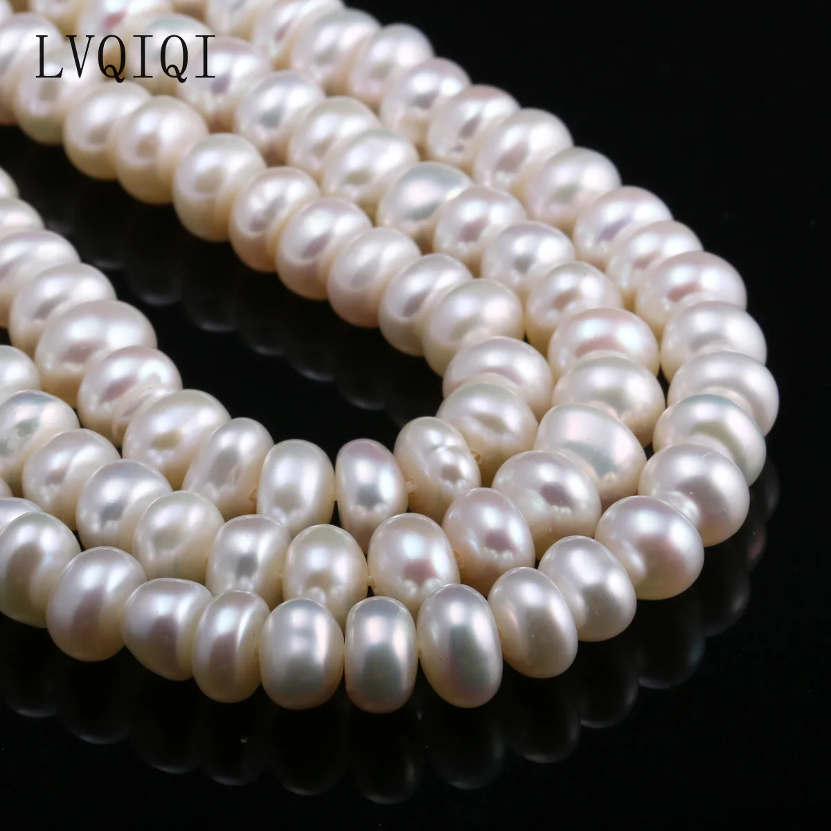 Natural Freshwater Pearls High Quality Abacus Beads 36cm Punch Loose Beads For Jewelry Making DIY Women Necklace Bracelet 7-8 mm 3
