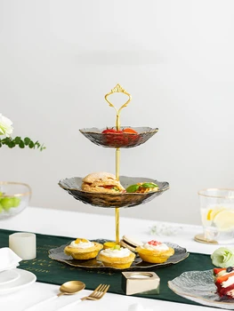 

TIMEMORE Decker Fruit Sanck Plates European Creative Afternoon Tea Cake Dessert Triple Plates Home Decoration