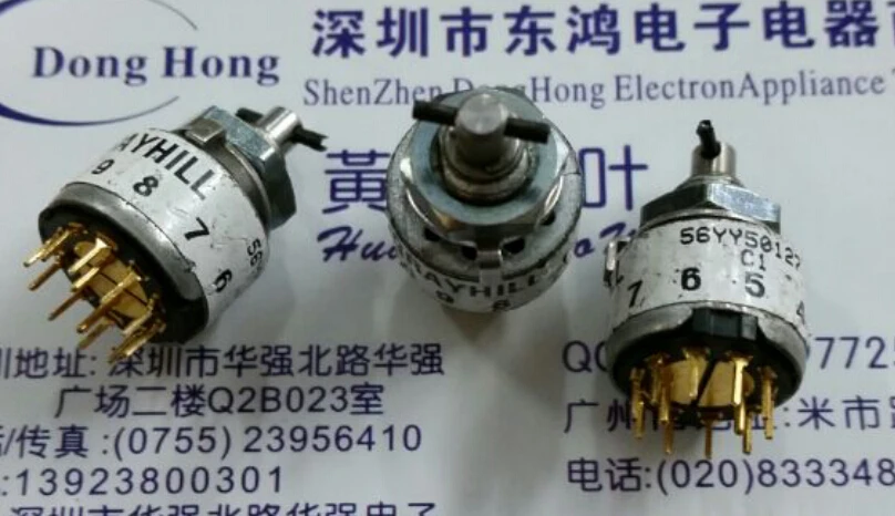 

2PCS/LOT American GRAYHILL imports rotating band switch, 56YY50127 double knife, 5 gear