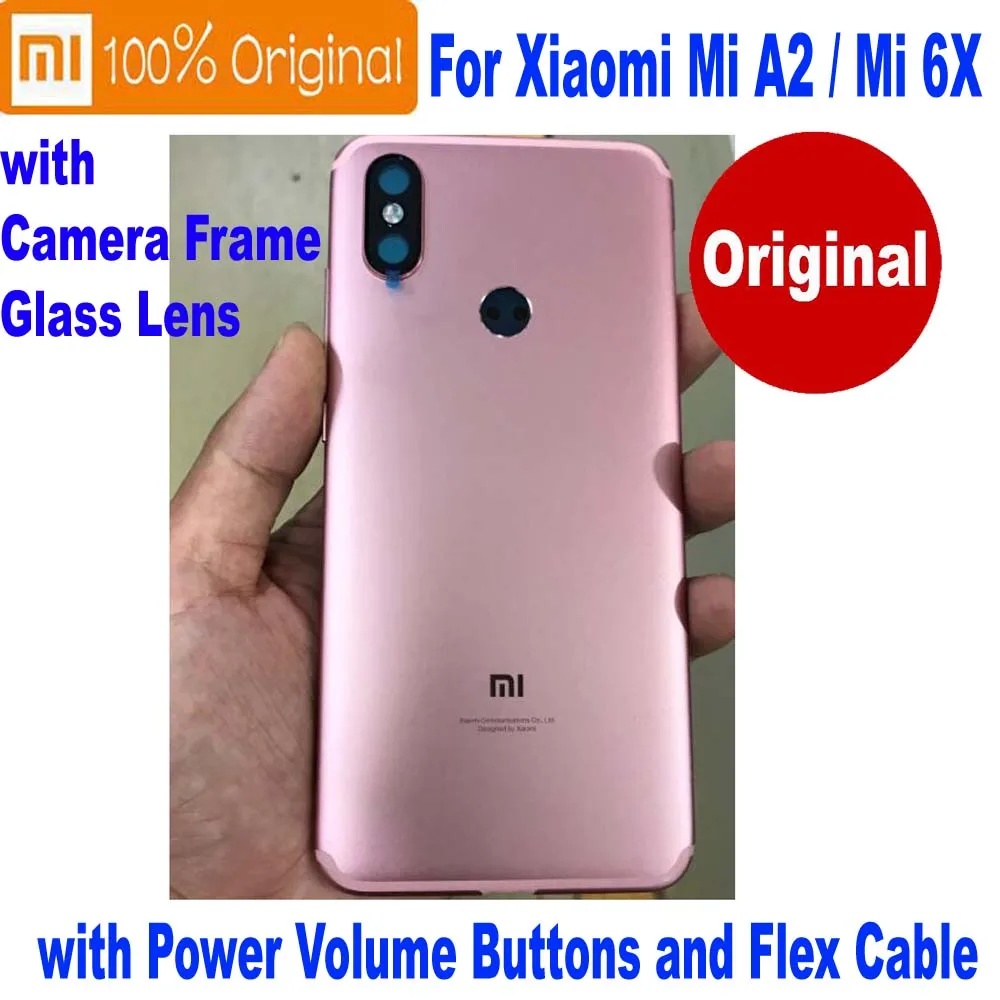 Оригинальный чехол для Xiaomi Mi A2 Mi6X задняя крышка батарейного отсека + рамка камеры