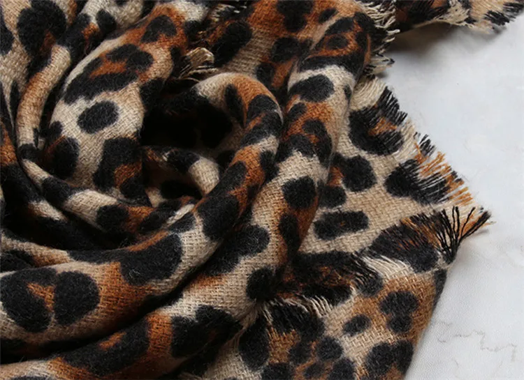 Роскошные брендовые леопардовые женские шарфы осень зима искусственный кашемир зимнее пончо модная леопардовая кашемировая шаль женский шарф с принтом