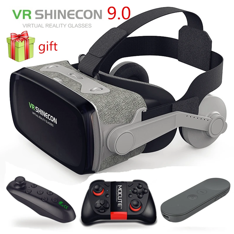 Billige Heißer! 2019 Shinecon Casque 9,0 VR Virtual Reality Brille 3D Gläser Google Karton VR Headset Box für 4,0 6,3 inch smartphone