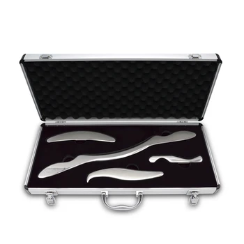 

4-Piece Stainless Steel Scraping Tool Chinese Traditional Scraping Plate Scraping Board Body Massage Treatment Tool