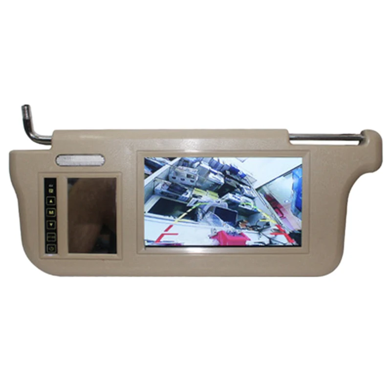 7 дюймов Автомобильный солнцезащитный козырек зеркальный экран ЖК-монитор DC 12 В бежевый внутренний зеркальный экран для AV1 AV2 плеер камера