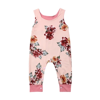 

2019 Summer Cute Newborn Baby Girl Floral Sleeveless Romper Jumpsuit One-Pieces Outfit Clothes