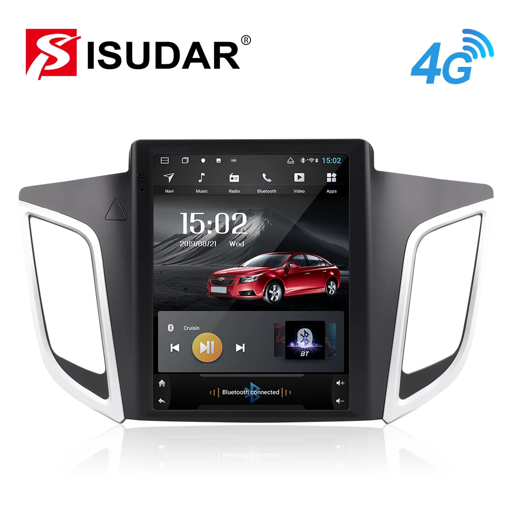 Isudar H53 Вертикальный 1 Din Android авто радио для hyundai/IX25/Creta- gps Автомобильный мультимедийный ram 4G rom 64GB Восьмиядерный видеорегистратор