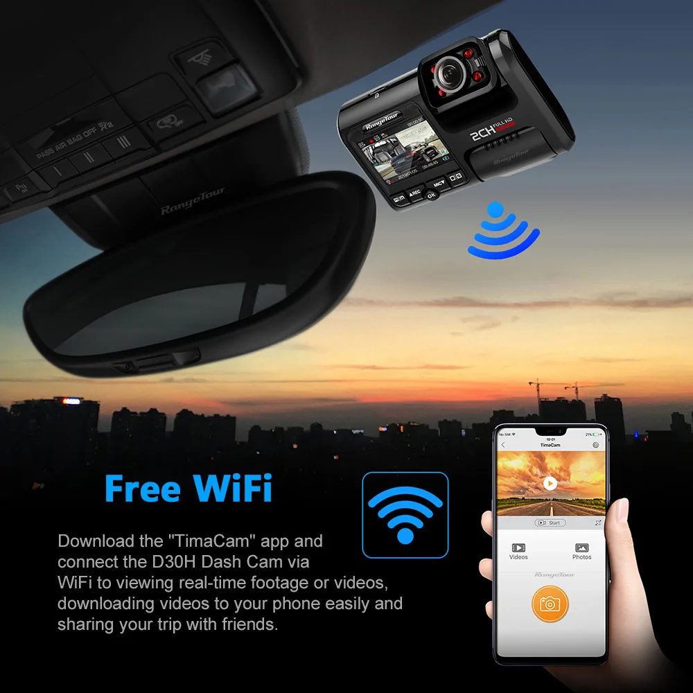 Автомобильный видеорегистратор с двумя объективами 4K 2160P Sony сенсор WIFI GPS