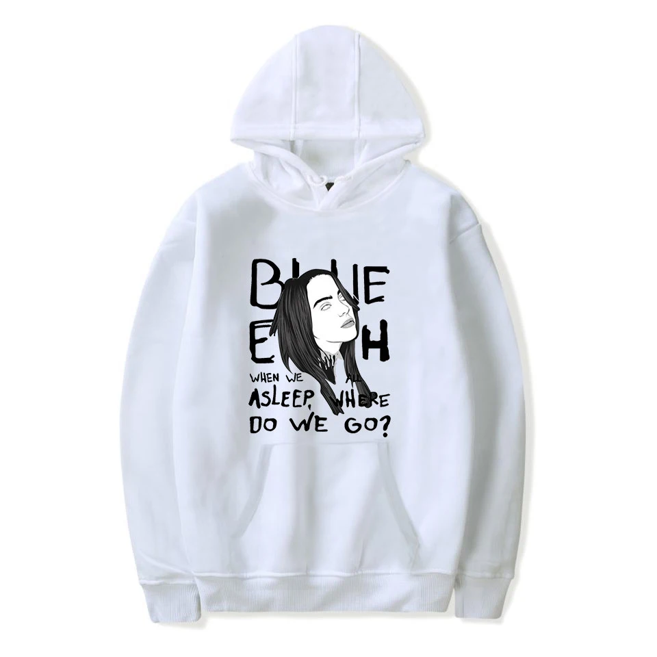 Лидер продаж, Женская толстовка с капюшоном, пуловер Billie Eilish, толстовки с капюшоном для девушек и мужчин, Повседневная поп-Толстовка,, Модная белая спортивная одежда для мальчиков, XXS-4XL