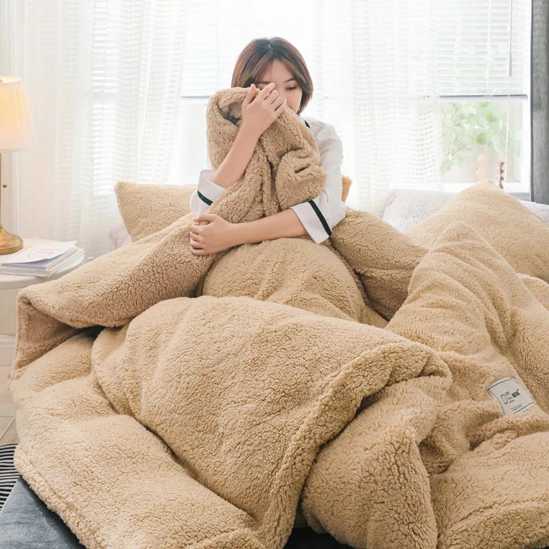 camel duvet cover Серый кашемир пододеяльник RU один утолщаются фланель флис плоский лист бархат покрывало sandred постельное белье Наволочка зеленый - Цвет: camel duvet cover