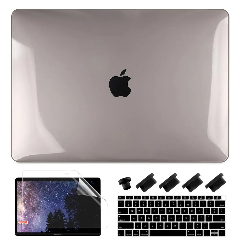 Матовый Кристальный пластиковый жесткий чехол для MacBook Pro Pro retina 13 15 дюймов A1706/A1707 Touch Bar New Air 13A1932 - Цвет: Crystal Grey