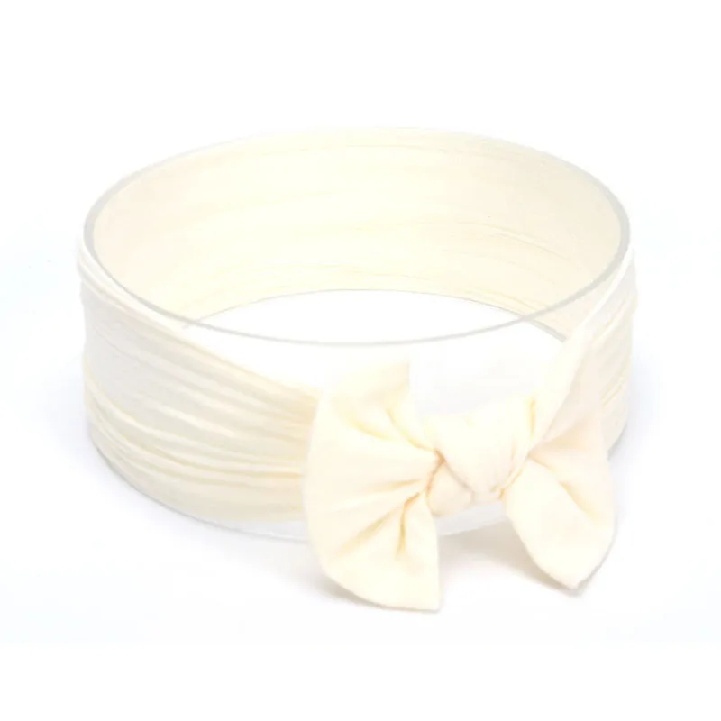 Elegant Big Bow Baby Headband - Solid Color Elastic Hair Accessory